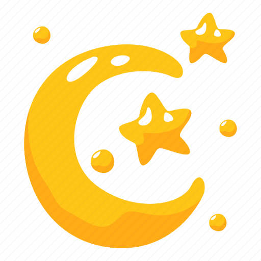 Night, moon, cloudy, weather, stickers, sticker illustration - Download on Iconfinder