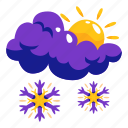 snow, cloudy, sun, weather, stickers, sticker 