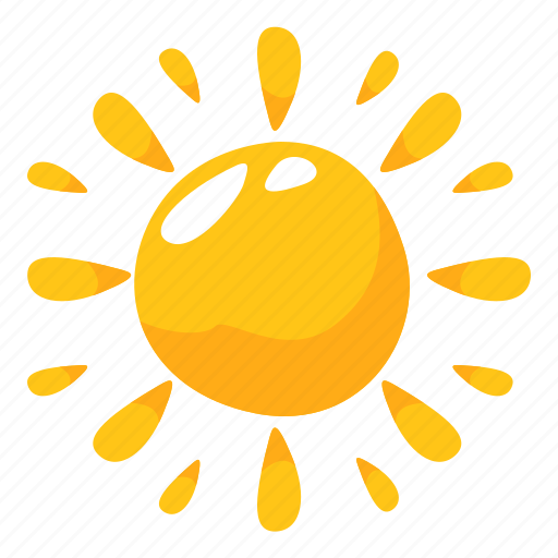 Sun, bright, cloudy, weather, stickers, sticker illustration - Download on Iconfinder