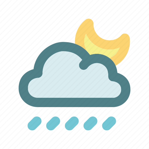 Rain, moon, rainy night, meteorology, forecast, cloud, drizzle icon - Download on Iconfinder