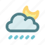 rain, moon, rainy night, meteorology, forecast, cloud, drizzle, climate, temperature, weather 