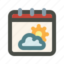 calendars, time and date, reminder, season, weather, cloud, summer, autumn, fall, forecast