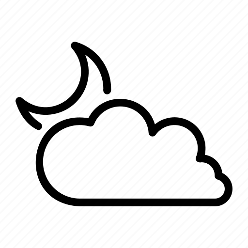 Cloudy, night, half, moon, crescent, meteorology, weather icon - Download on Iconfinder