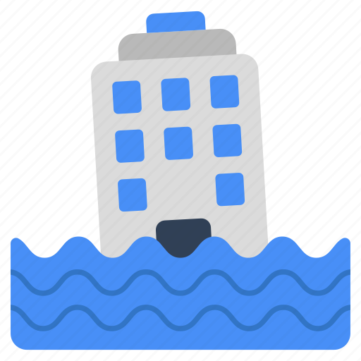 Flood, natural disaster, inundation, flash flood, flood zone icon - Download on Iconfinder