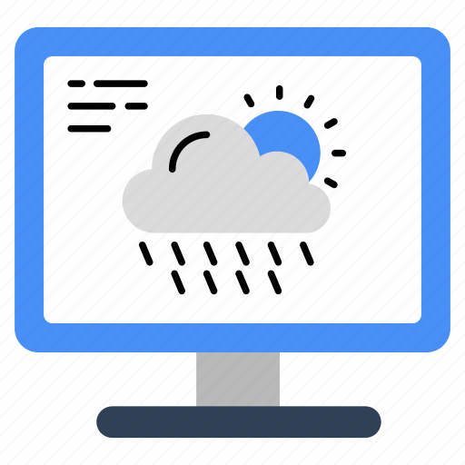 Online weather forecast, overcast, meteorology, rainfall, weather prediction icon - Download on Iconfinder