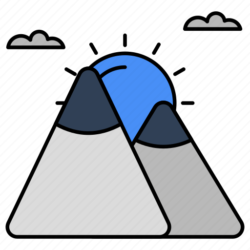 Mountains, hills, hilly area, hills weather, landscape icon - Download on Iconfinder