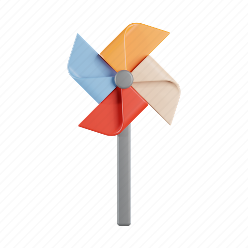 Pinwheel, pin, windmill, mill, wind, toy, rotate 3D illustration - Download on Iconfinder
