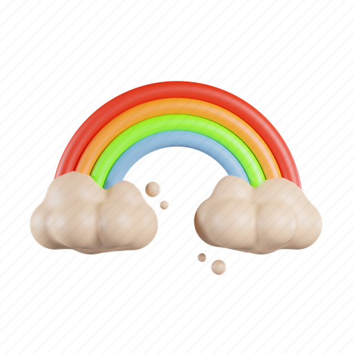 Rainbow, cloud, sky, colors, spectrum 3D illustration - Download on Iconfinder