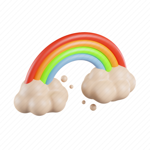 Rainbow, clouds, colors, spectrum, forecast, weather 3D illustration - Download on Iconfinder