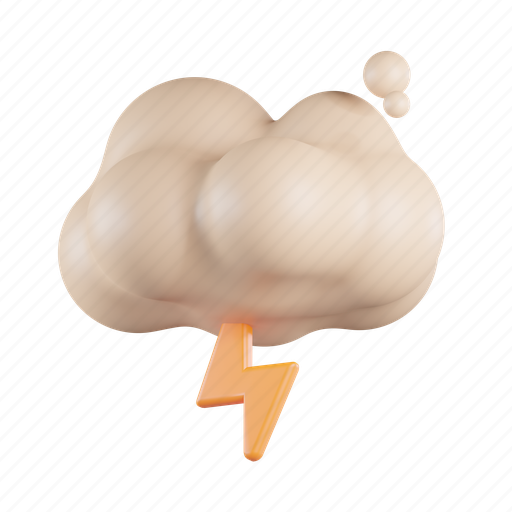 Storm, cloud, weather, thunder, thunderstorm 3D illustration - Download on Iconfinder