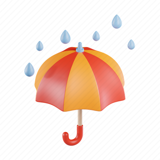 Umbrella, rain, cover, weather, tool, protection, rain shield 3D illustration - Download on Iconfinder