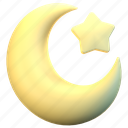 moon star, moon, star, night, islam