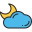 cloudy, night, sky, moon, cloud, nature, weather 