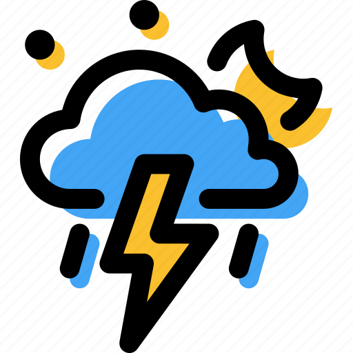 Cloud, forecast, lightning, night, storm, thunder, weather icon - Download on Iconfinder