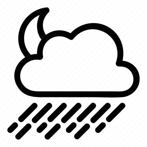 Cloud, cloudy, moon, night, rain, rainy, weather icon - Download on Iconfinder