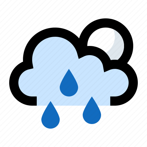 Cloud, cloudy, moon, night, rain, raining, showers icon - Download on Iconfinder