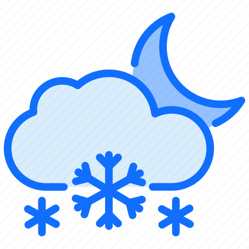 Weather, cloudy, moon, night, snowflake icon - Download on Iconfinder