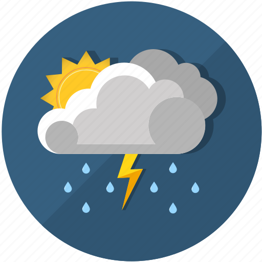 Clouds, forecast, lightning, meteorology, rain, sun, thunderstorm icon - Download on Iconfinder