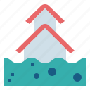 flood, flooded, house, water