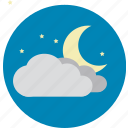 cloud, cloudy, moon, night, weather