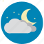 cloud, cloudy, moon, night, weather 