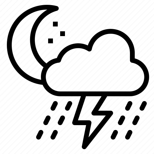Cloud, night, rain, storm, thunder icon - Download on Iconfinder