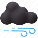 night, wind, blowing, cloud, weather, 3d icons, object, weather 3d object
