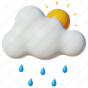 weather, cloud, cloudy, clouds, rain, sun, icons, 3d object, 3d weather