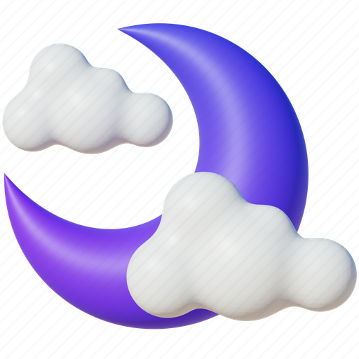 Night, crescent, moon, with, clouds, forecast, cloud icon - Download on Iconfinder