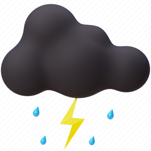 Thundercloud, thunder, weather, lightning, rain, cloudy, light icon - Download on Iconfinder