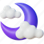 night, crescent, moon, with, clouds, forecast, cloud, cloudy, rain 