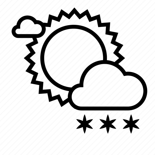 Cloudy, day, snow, snowfall, sun, weather, winter icon - Download on Iconfinder