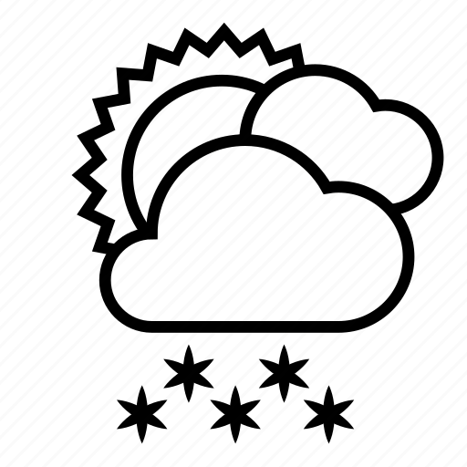Clouds, cloudy, snow, snowfall, sun, weather, winter icon - Download on Iconfinder