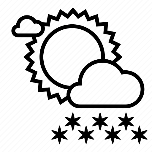 Cloudy, cold, snow, snowfall, sun, weather, winter icon - Download on Iconfinder