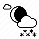 clouds, cloudy, moon, night, weather, winter