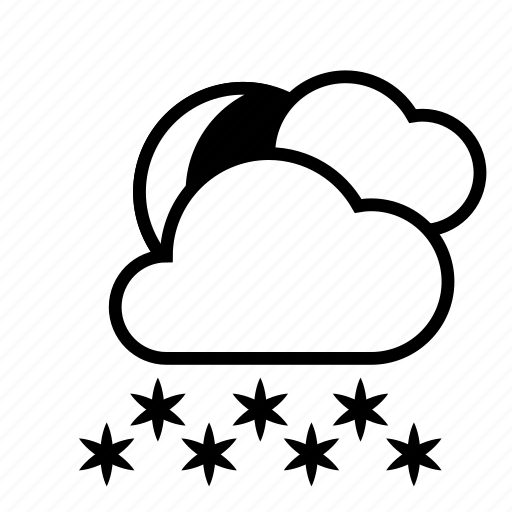 Clouds, heavy snow, moon, night, weather, winter icon - Download on Iconfinder