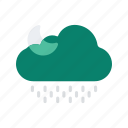 cloudy, forecast, night, partly, rain, temperature, weather