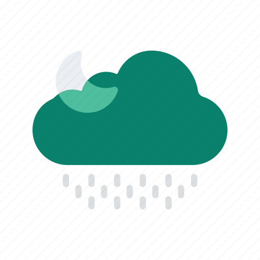 Cloudy, forecast, night, partly, rain, temperature, weather icon - Download on Iconfinder