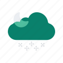 cloudy, forecast, night, partly, snow, temperature, weather