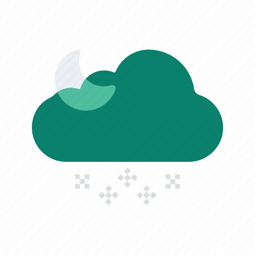 Cloudy, forecast, night, partly, snow, temperature, weather icon - Download on Iconfinder