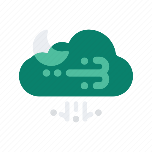 Downpour, forecast, night, rain, temperature, weather, wind icon - Download on Iconfinder