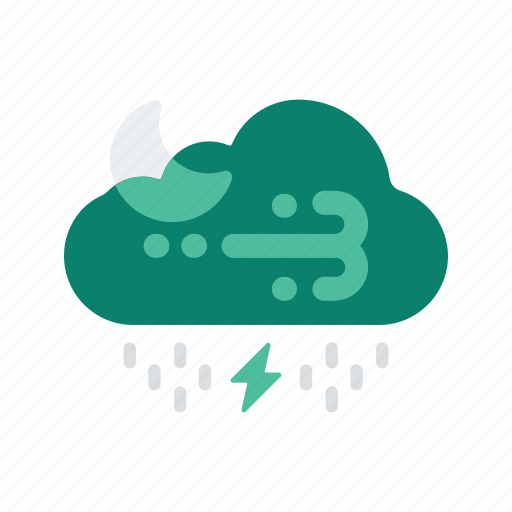 Forecast, lightening, night, rain, storm, temperature, weather icon - Download on Iconfinder