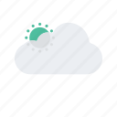 cloudy, forecast, partly, season, temperature, weather