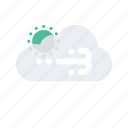 cloudy, forecast, partly, strong, temperature, weather, wind