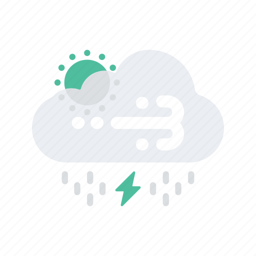 Cloudy, forecast, lightening, storm, temperature, weather, wind icon - Download on Iconfinder