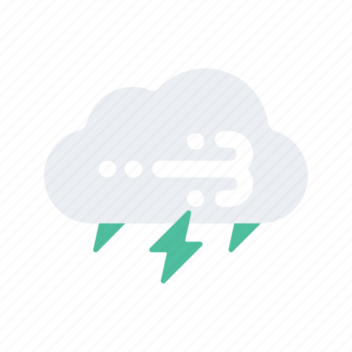 Forecast, lightening, storm, strong, temperature, weather, wind icon - Download on Iconfinder