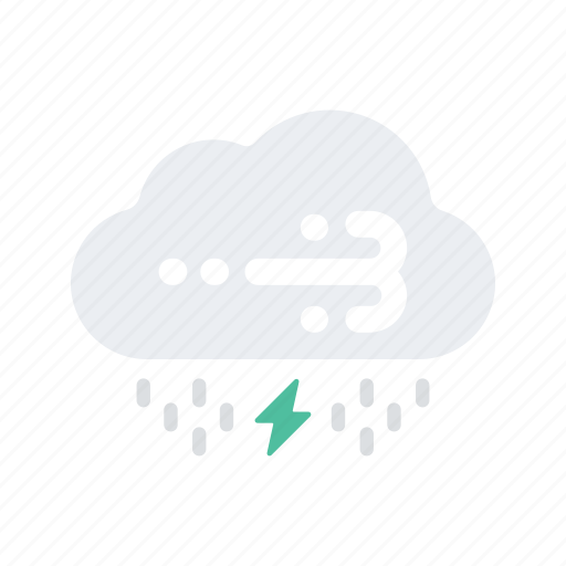 Lightening, rain, storm, strong, temperature, weather, wind icon - Download on Iconfinder