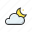 cloud, forecast, moon, night, weather 