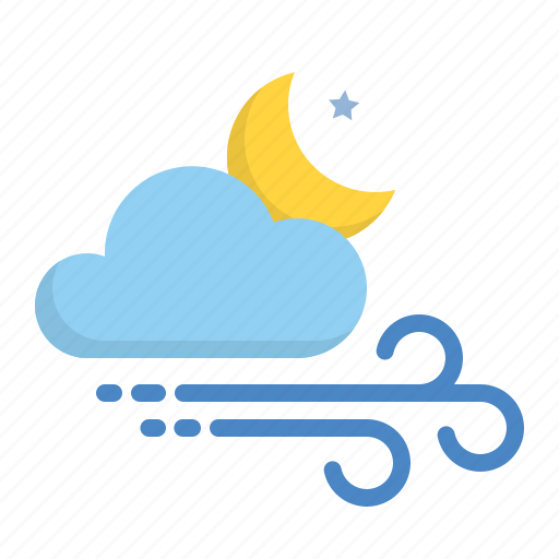Cloud, forecast, moon, weather, wind icon - Download on Iconfinder