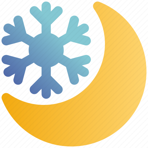Cold, moon, night, night moon, snow, snowflake, weather icon - Download on Iconfinder
